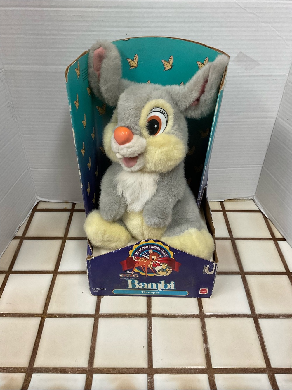 Disney Vintage Thumper Plush Bunny - Gray, Cream, Yellow, Orange